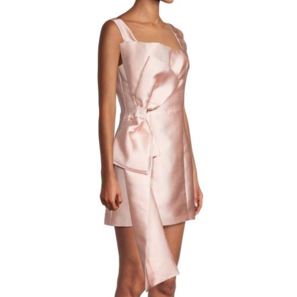 Elliatt Peach Satin Mini Dress Bridal Shower Baby Shower Guest Dress